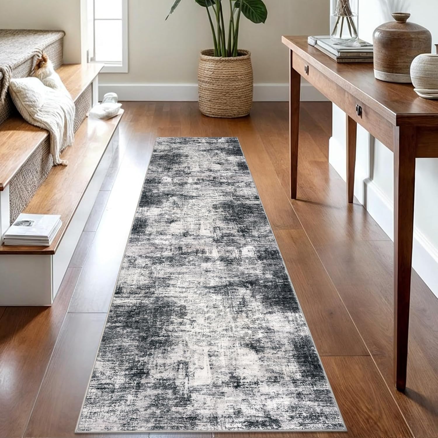 IOHOUZE Abstract Runner Rug 2x8 Ft for Hallways and Kitchens