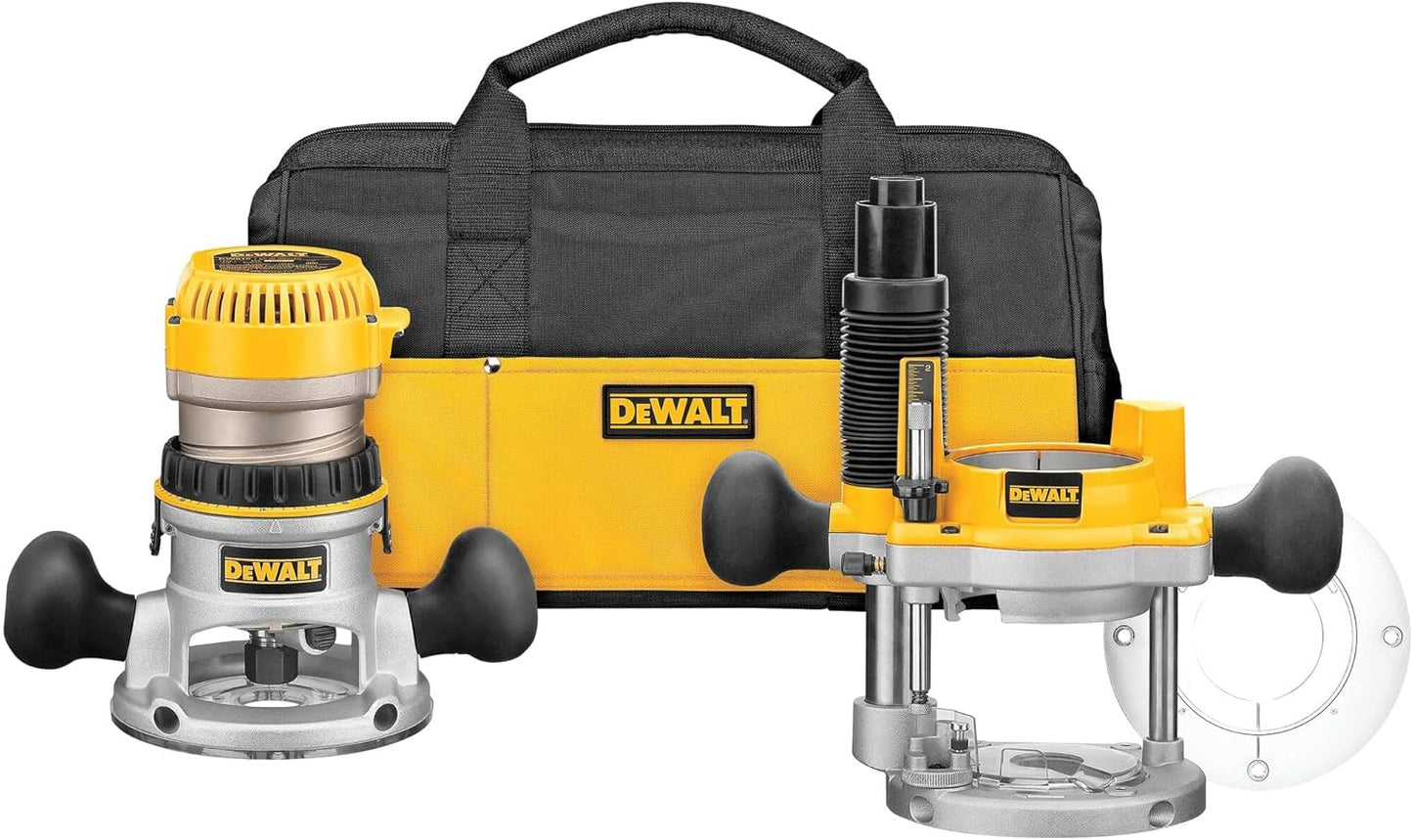 DEWALT Router Fixed and Plunge Base Kit with Soft Start Power