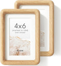 4x6 Picture Frame Set of 2 Natural Solid Oak Wood - Handcrafted