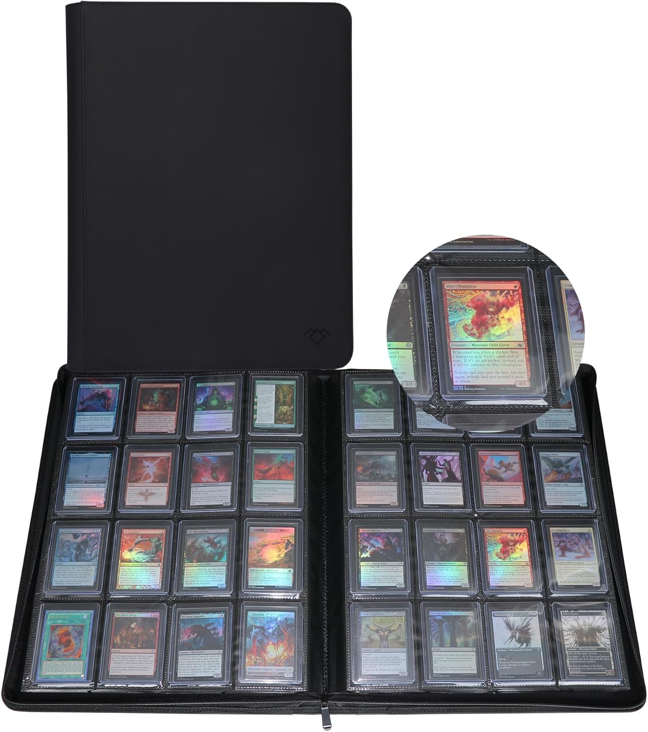 GrinOwl 16 Pocket Toploader Binder for 640 Card Storage