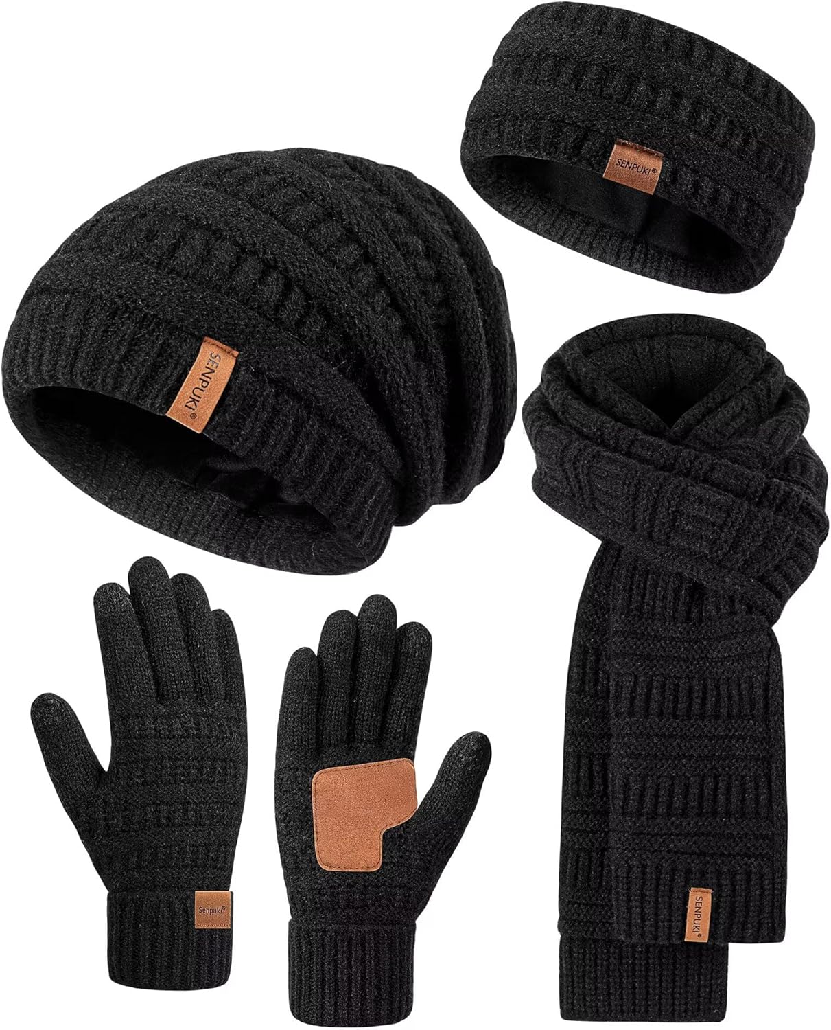 Warm Winter Gift Set: SENPUKI Beanie Scarf Gloves