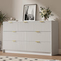 White 7 Drawer Dresser for Bedroom - Modern Fluted Dresser