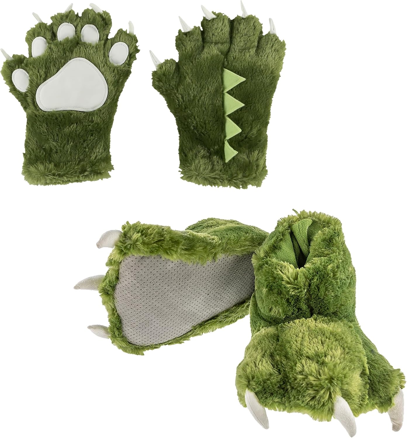Cute Animal Paw Mittens and Slippers Set for Kids and Adults