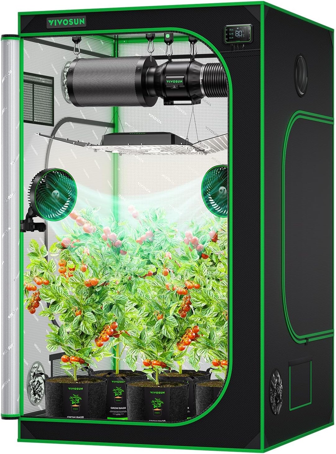 VIVOSUN 4x4 Grow Tent: High Reflective Mylar, Observation Window