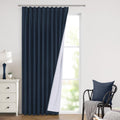 Navy Blue Pinch Pleated Full Blackout Curtains 60x90 in - Room