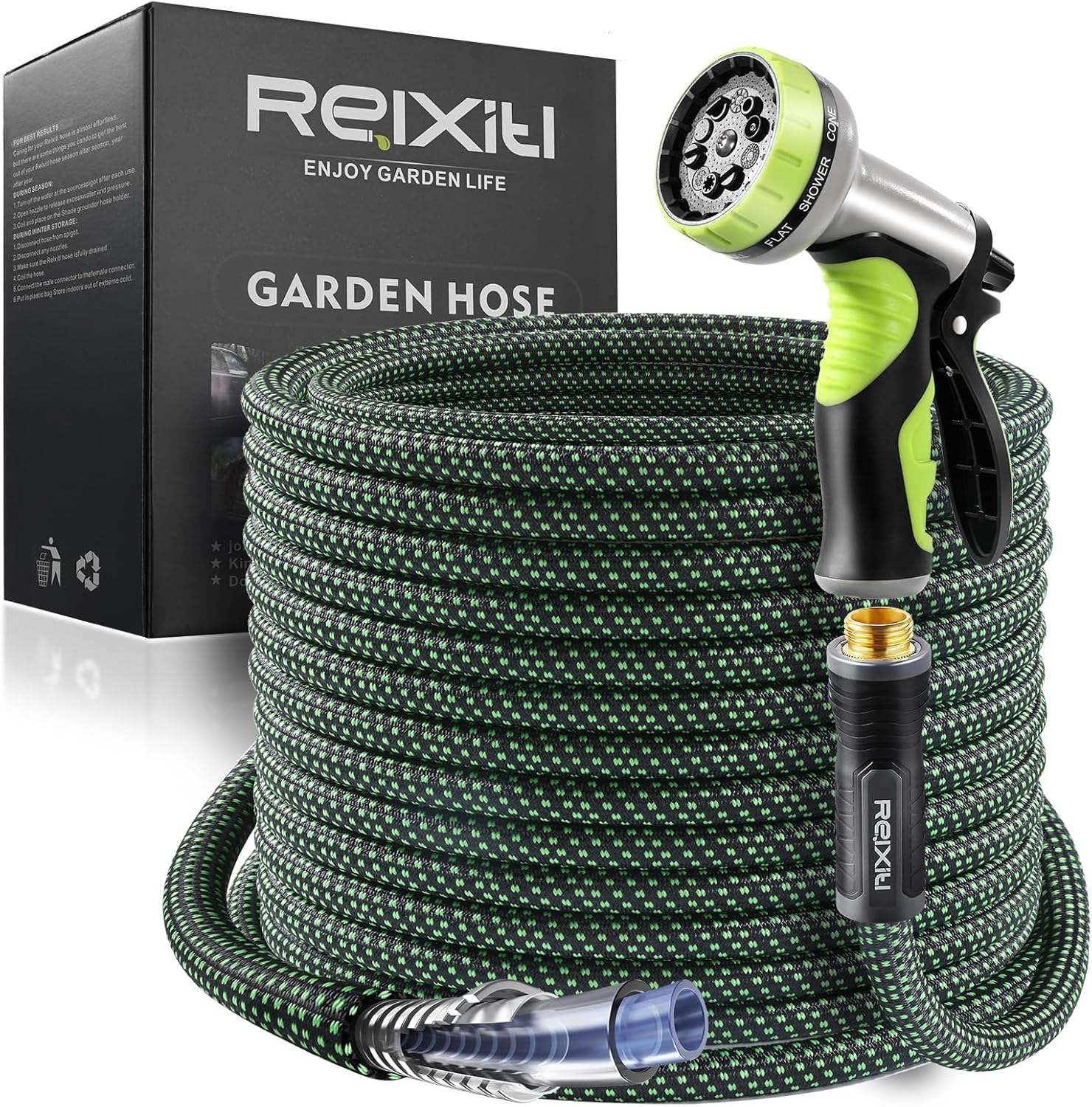 Relxitl Garden Hose 100FT Flexible Lightweight Water Hose