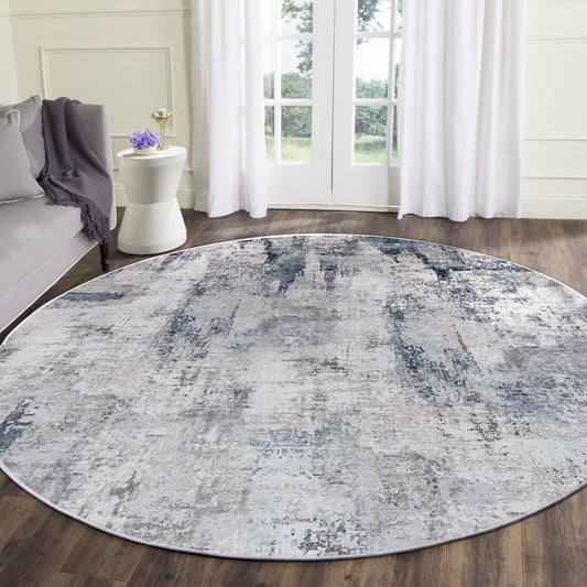 vivorug Round Rug 5ft Abstract Non-Slip Indoor Carpet for Home