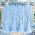 Baby Blue Tulle Backdrop Curtain 10ft x 10ft - Double Layer Wrinkle
