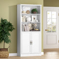 71.4 Tall Bookshelf with Cabinet and Adjustable Shelves for Storage