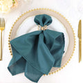 Cloth Napkins Set of 50 20x20 Peacock Teal - Reusable Linen Look