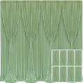 Sage Green Backdrop Curtain 8 Panels 40ft x 10ft - Wrinkle Free Drapes