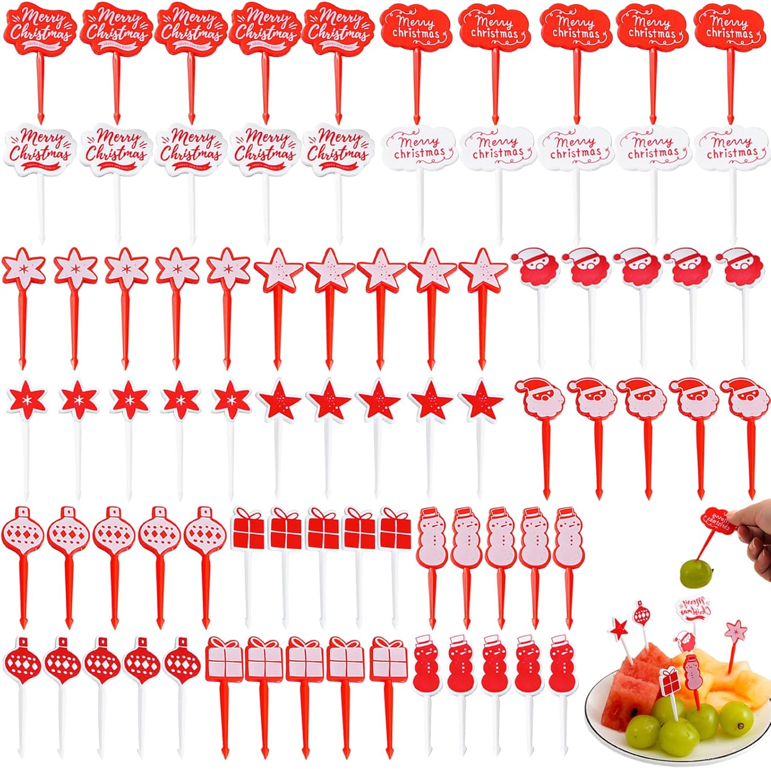 Reusable Christmas Fruit Picks - Fun Lunchbox Sticks
