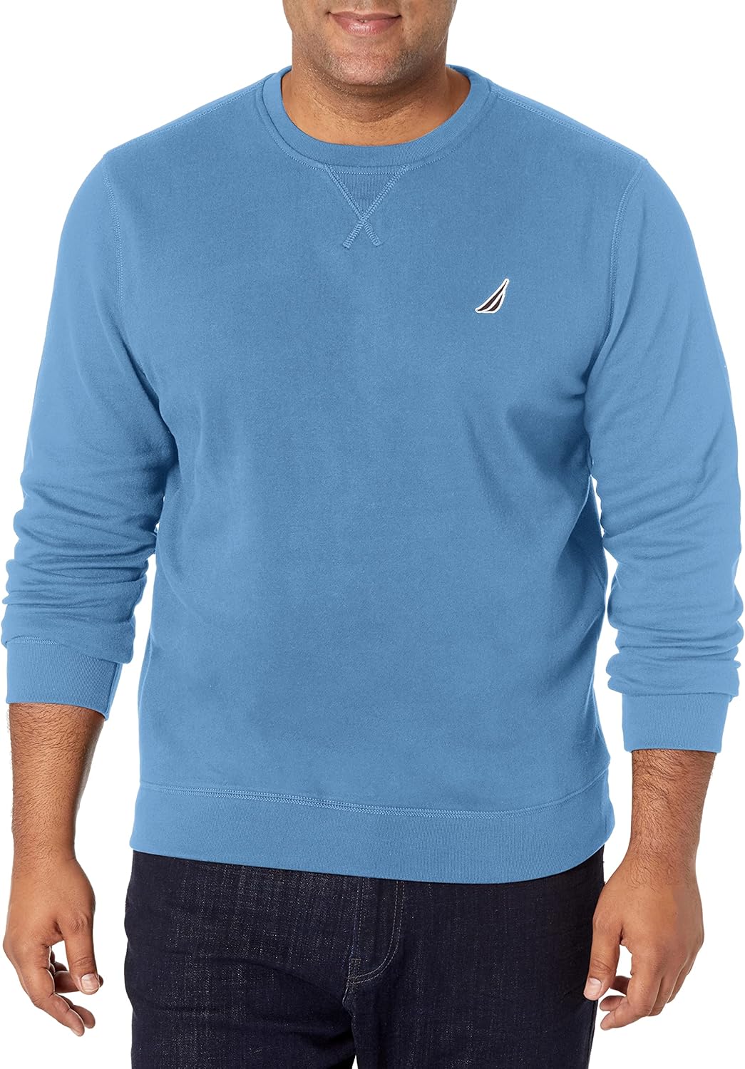 Nautica mens Basic Crew Neck Fleece Sweatshirt for Comfort