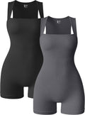 Women Strappy Square Neck Romper Bodycon - High Stretch Nylon Fit