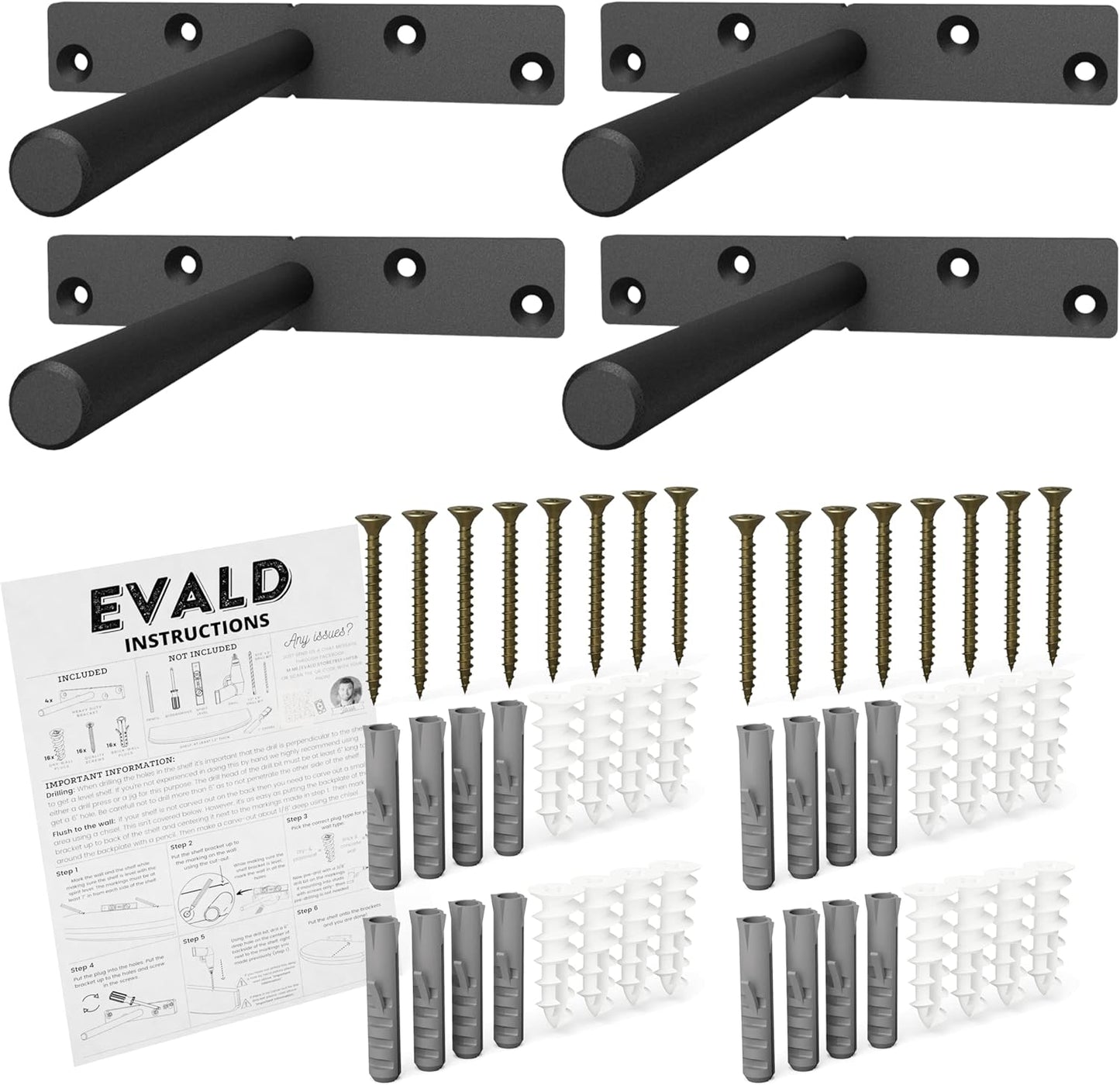 EVALD Heavy Duty Floating Shelf Bracket for Home Decor Needs