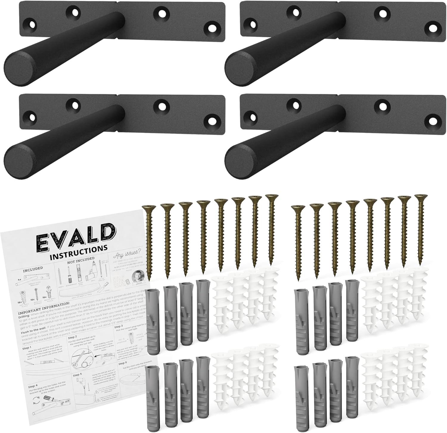 EVALD Heavy Duty Floating Shelf Bracket for Home Decor Needs