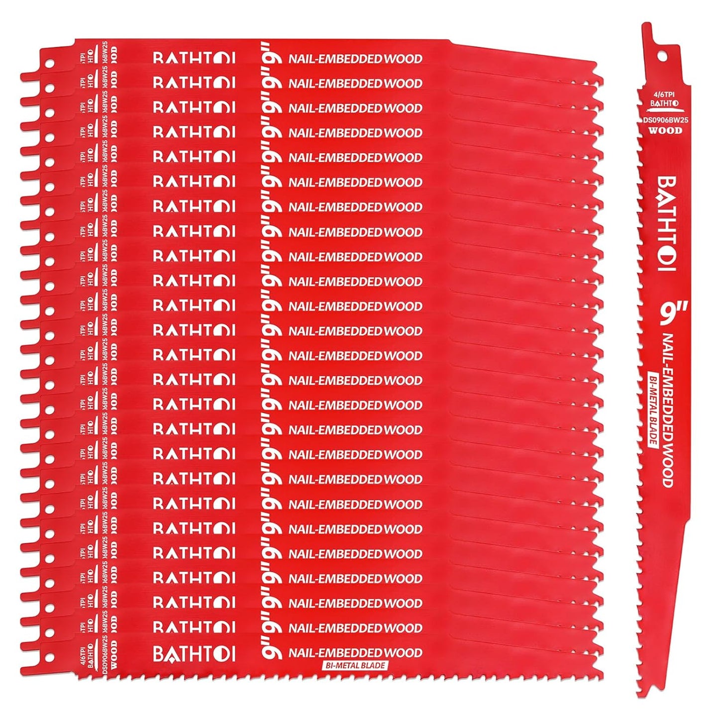 25 Pack 9 Inch Reciprocating Saw Blades for Wood Cutting