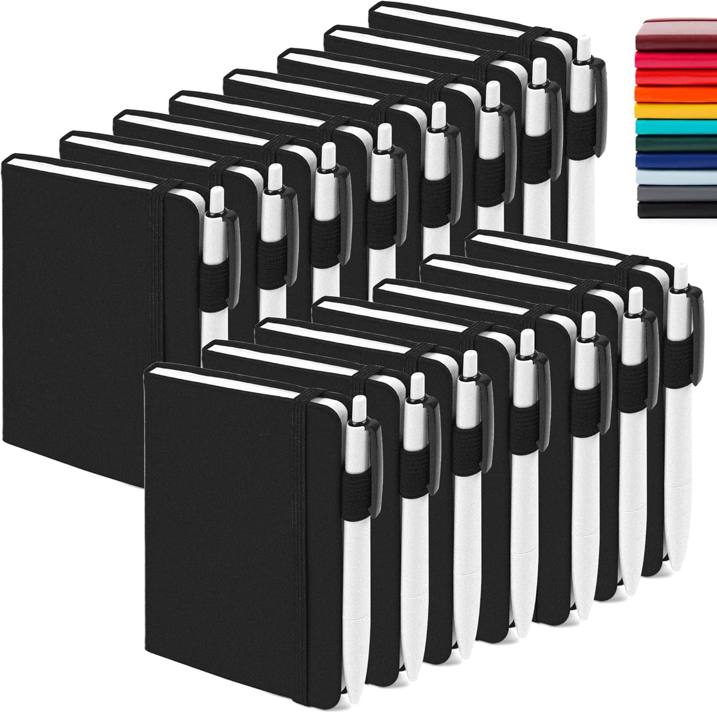 15 Pack Mini Notebooks w/ Pen Holder & Pens