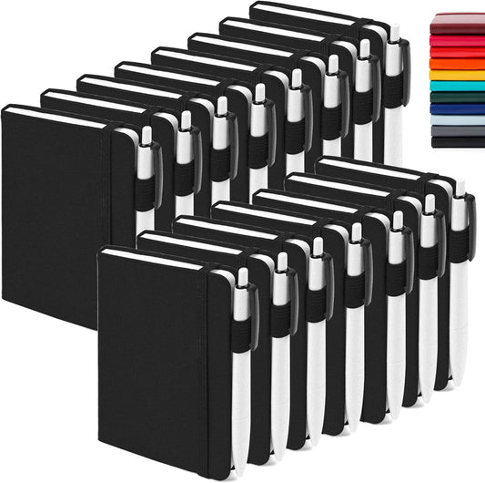 15 Pack Mini Notebooks w/ Pen Holder & Pens