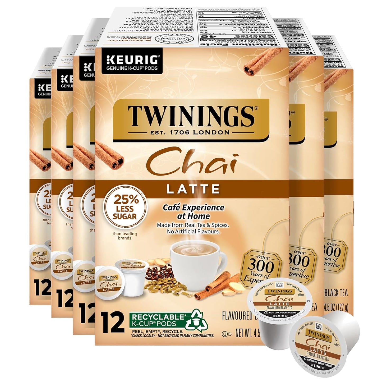 Twinings Chai Latte Black Tea K-Cup Pods for Perfect Brews