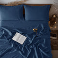 100% Linen King Sheet Set Navy Blue 16ft Deep Pocket - All Season