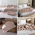Waterproof Pet Blanket Brown Checked Throw - Reversible Protection