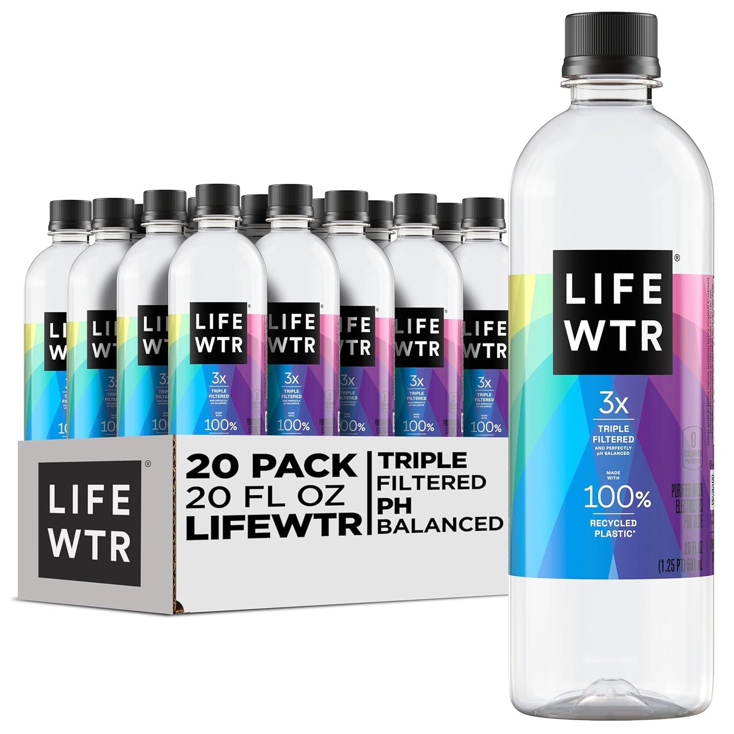 LIFEWTR Premium Purified Water with Electrolytes in 20 Fl Oz
