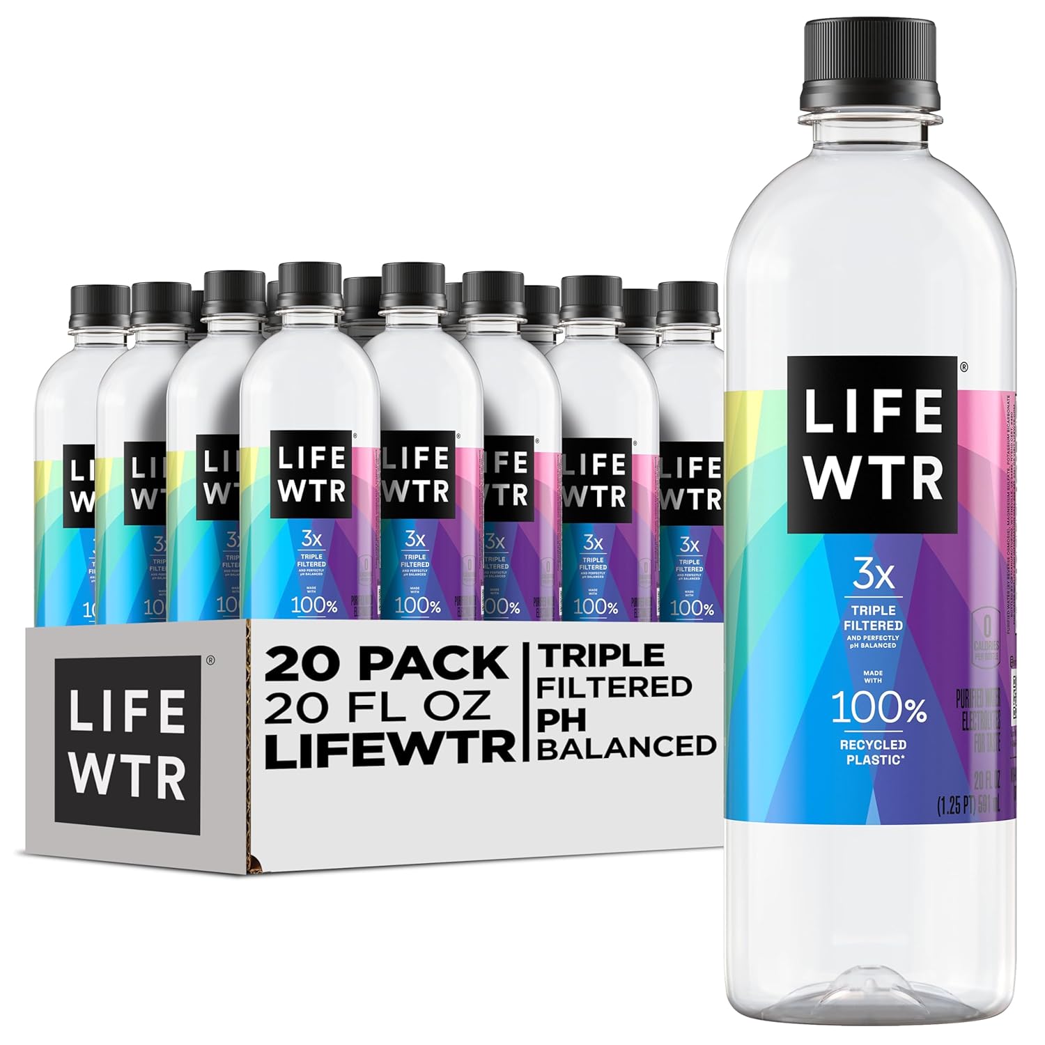 LIFEWTR Premium Purified Water with Electrolytes in 20 Fl Oz