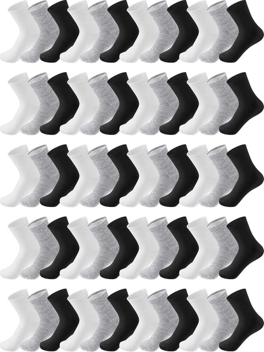 100 Pairs Bulk Mens Socks for Moisture Wicking Sports Use