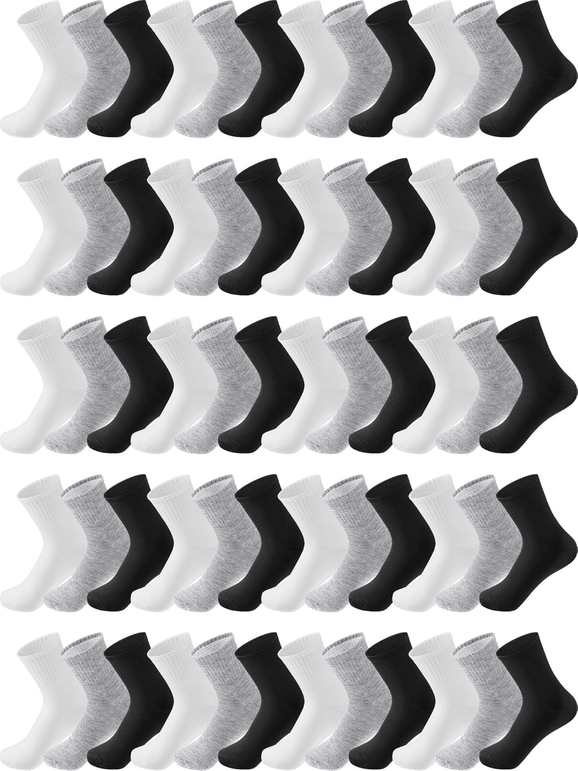 100 Pairs Bulk Mens Socks for Moisture Wicking Sports Use