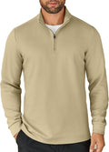Men's Quarter Zip Mock Neck Pullover - Lightweight Casual Sweatshirt