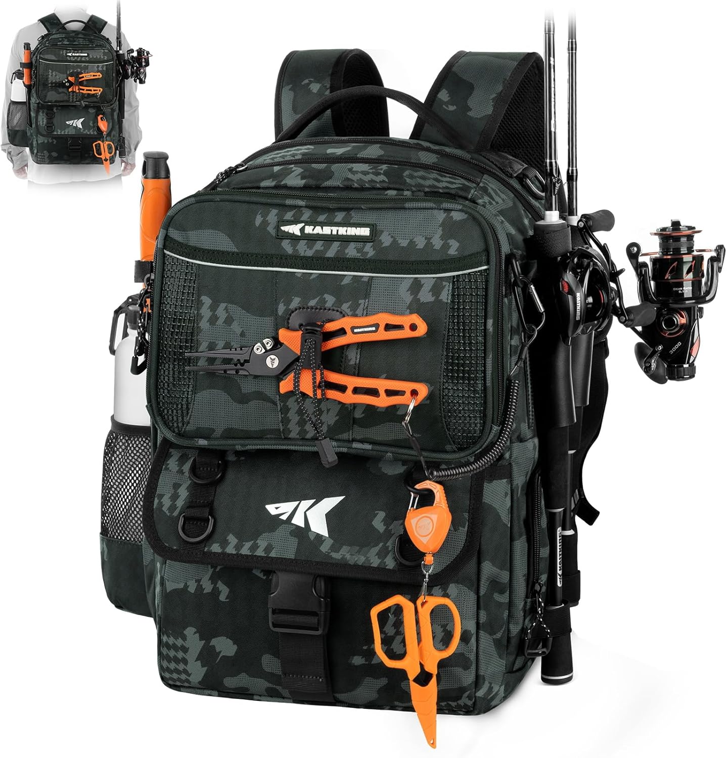 KastKing BaitSpace 50L Fishing Tackle Backpack for Anglers