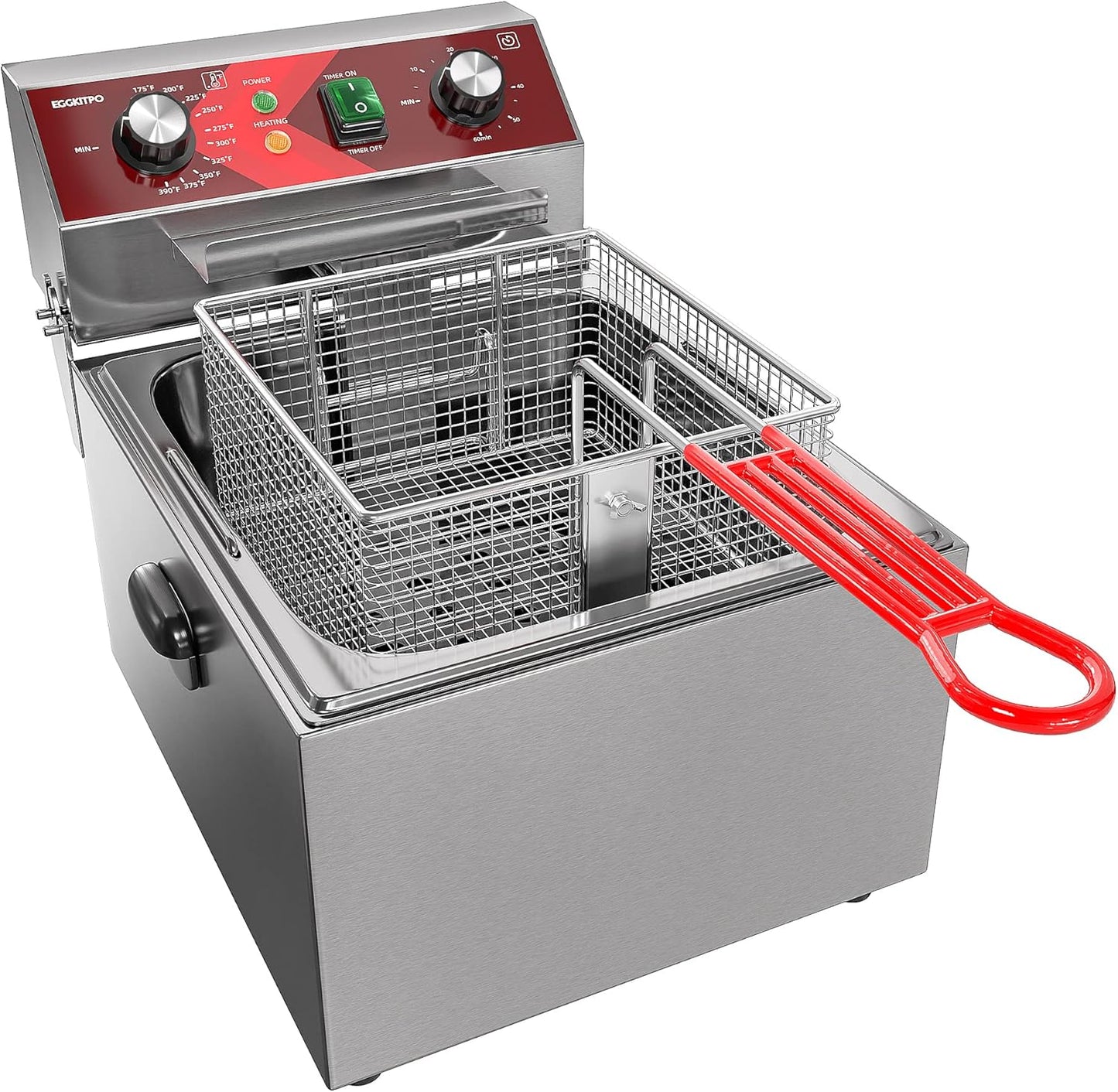 Electric Deep Fryer with 10L Capacity for Home and Restaurant Use