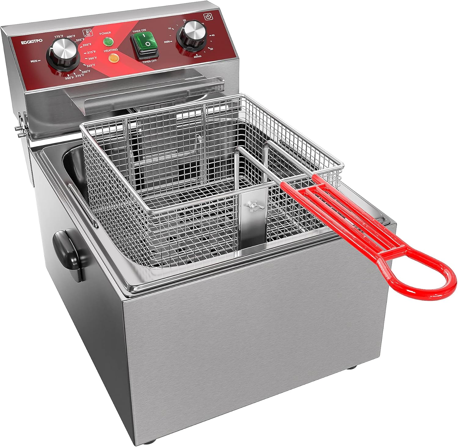 Electric Deep Fryer with 10L Capacity for Home and Restaurant Use