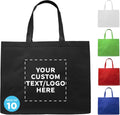 Custom Jumbo Sized Tote Bags Set of 10 - Personalized Reusable Totes