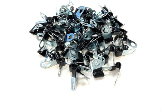 3/16 Inch Rubber Insulated Steel Brake Line Clips - Pack of 75