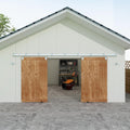 JUBEST 14ft Box Rail Exterior Barn Door Hardware Kit - Heavy Duty