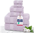 Lilac Turkish Cotton 6 Pc Bath Towel Set - Soft Luxury Towels