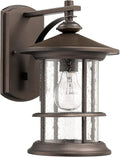 Oil Rubbed Bronze Outdoor Wall Sconce - Durable Clear Seedy Glass