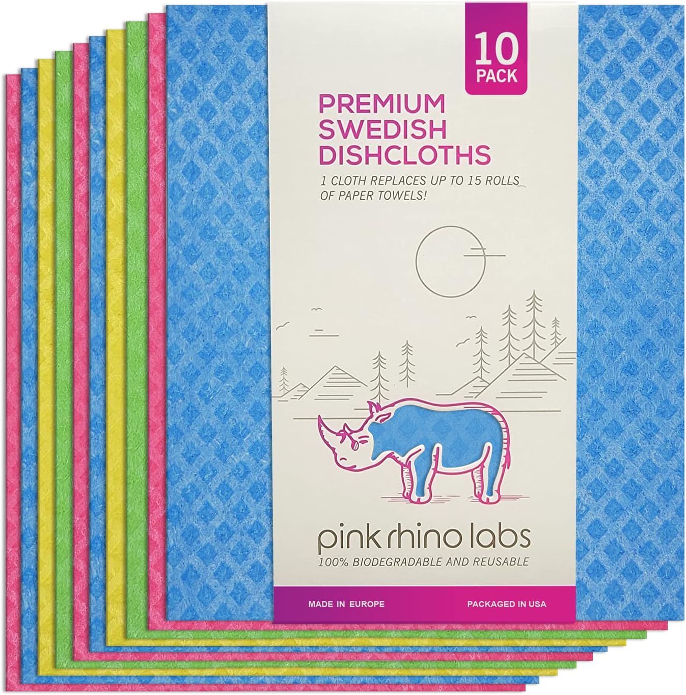 Reusable Swedish Dishcloths - Absorbent Kitchen Towels