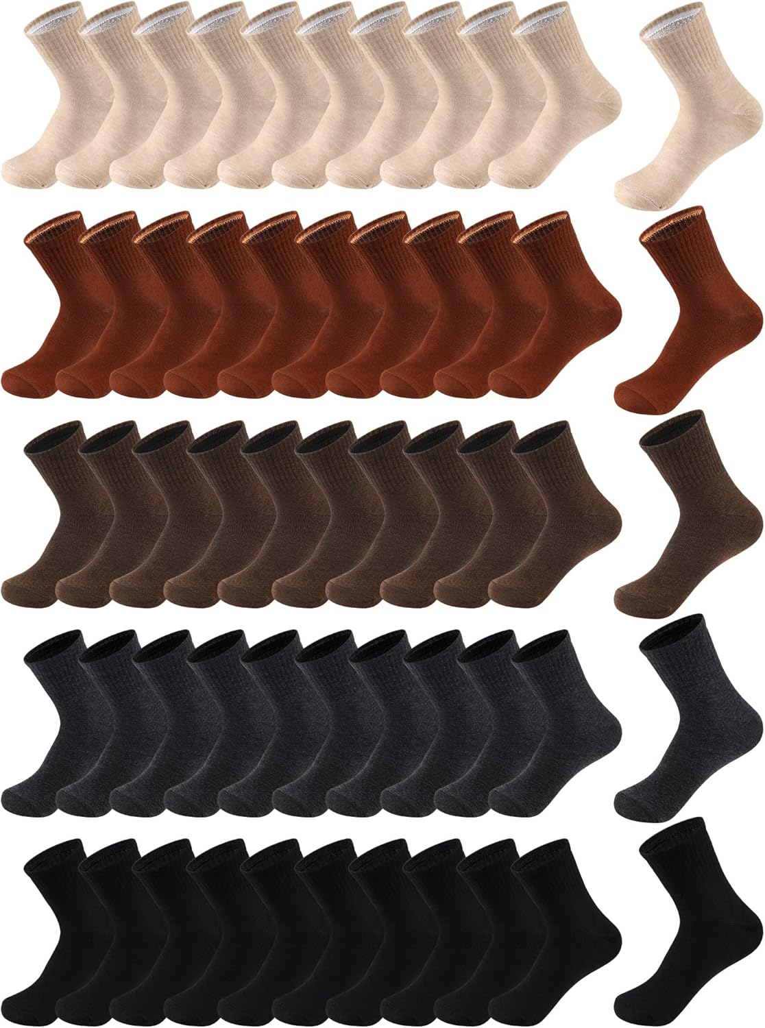 100 Pairs Bulk Mens Socks for Moisture Wicking Sports Use