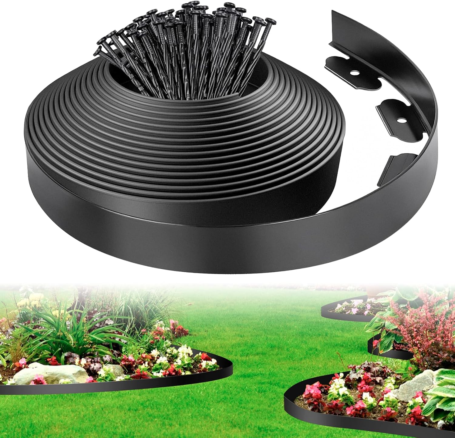 4 in Tall Landscape Edging Kit for Garden and Flower Beds