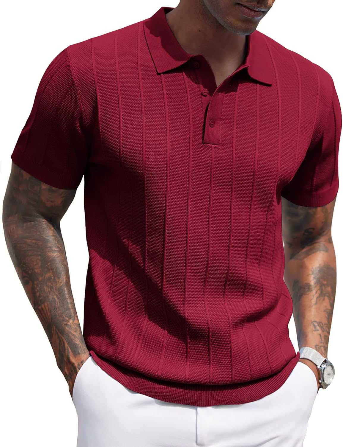 Stylish COOFANDY Mens Knit Polo Shirts for Casual Summer Wear