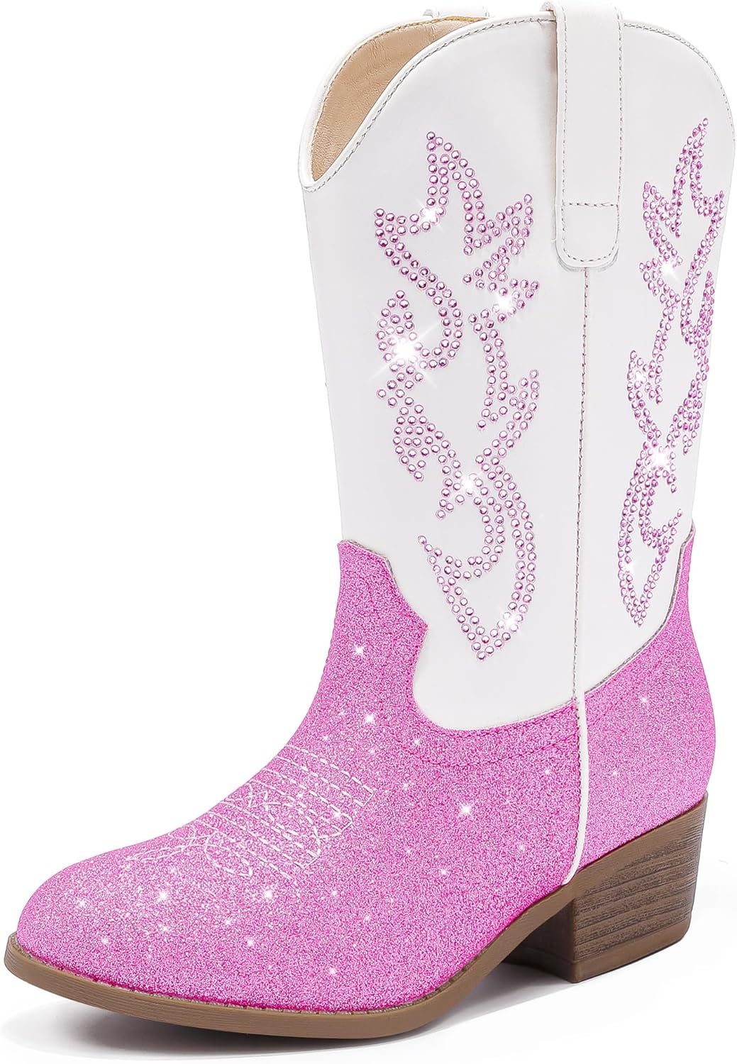 Cowboy Boots for Girls Mid Calf Pointed Toe Western Style