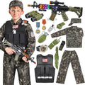 Kids Army Costume for Boys - Complete 15PCS Soldier Play Set
