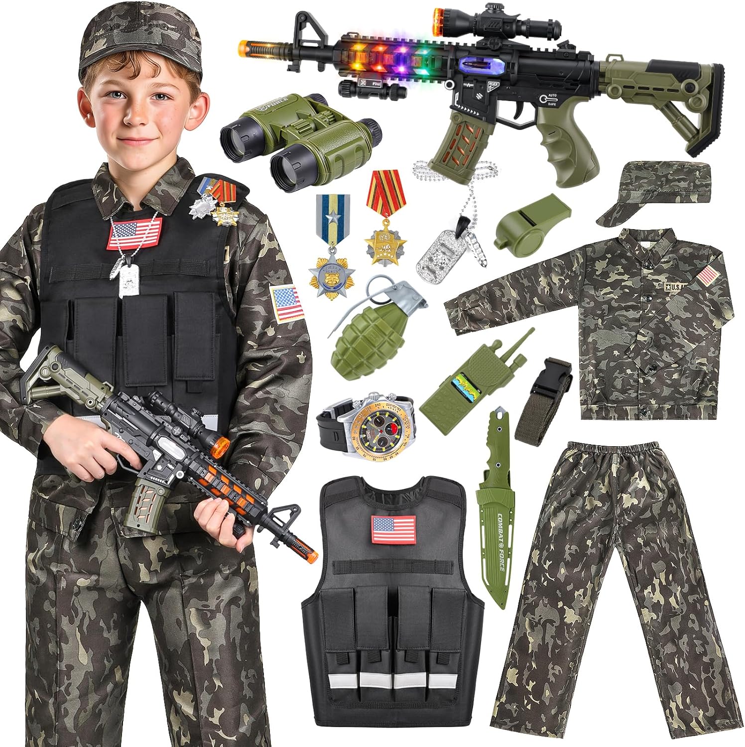 Kids Army Costume for Boys - Ultimate Military Soldier Set