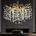Modern Crystal Chandelier 30 in Round Branch Chandelier - Gold K9