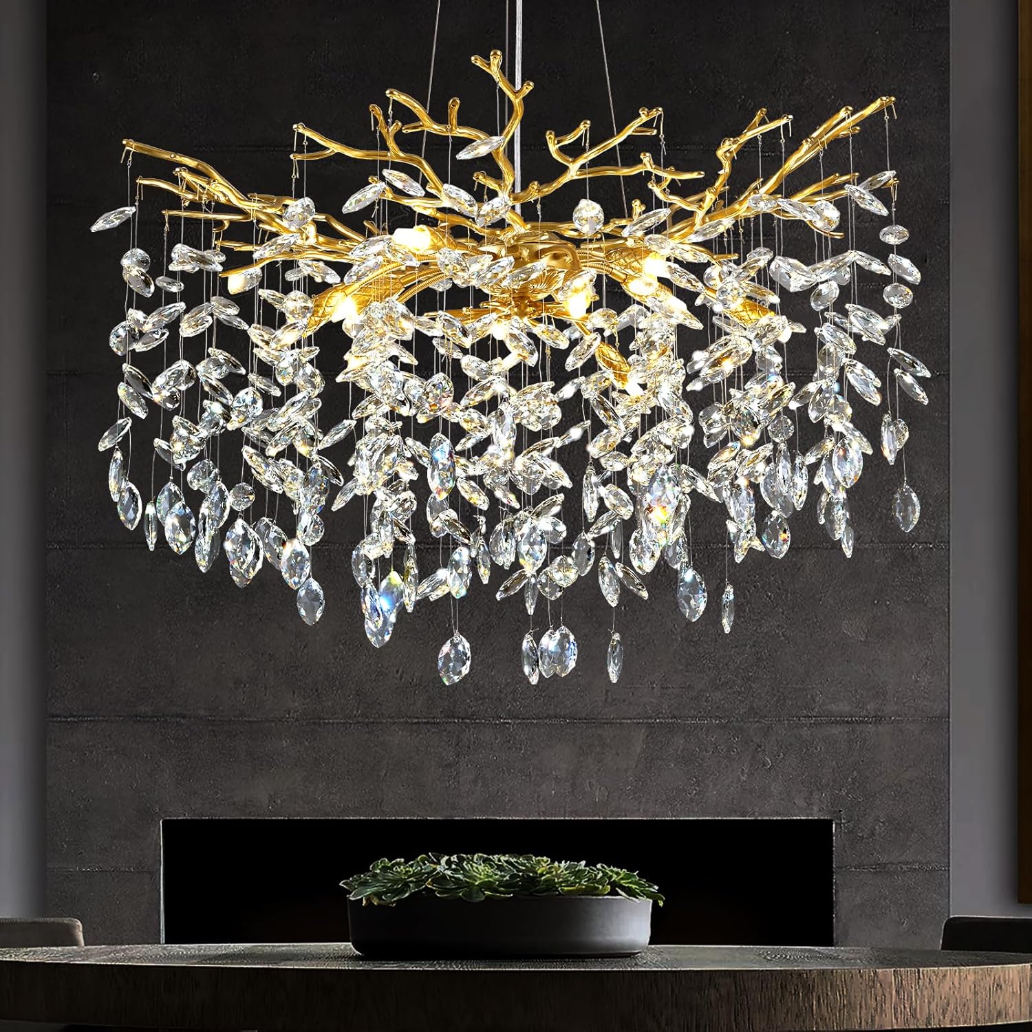 Modern Crystal Chandelier for Dining Room and Living Spaces