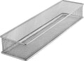 Silver Mesh Drawer Organizer Bins 3 x 15 x 2 in - Slim Drawer Storage