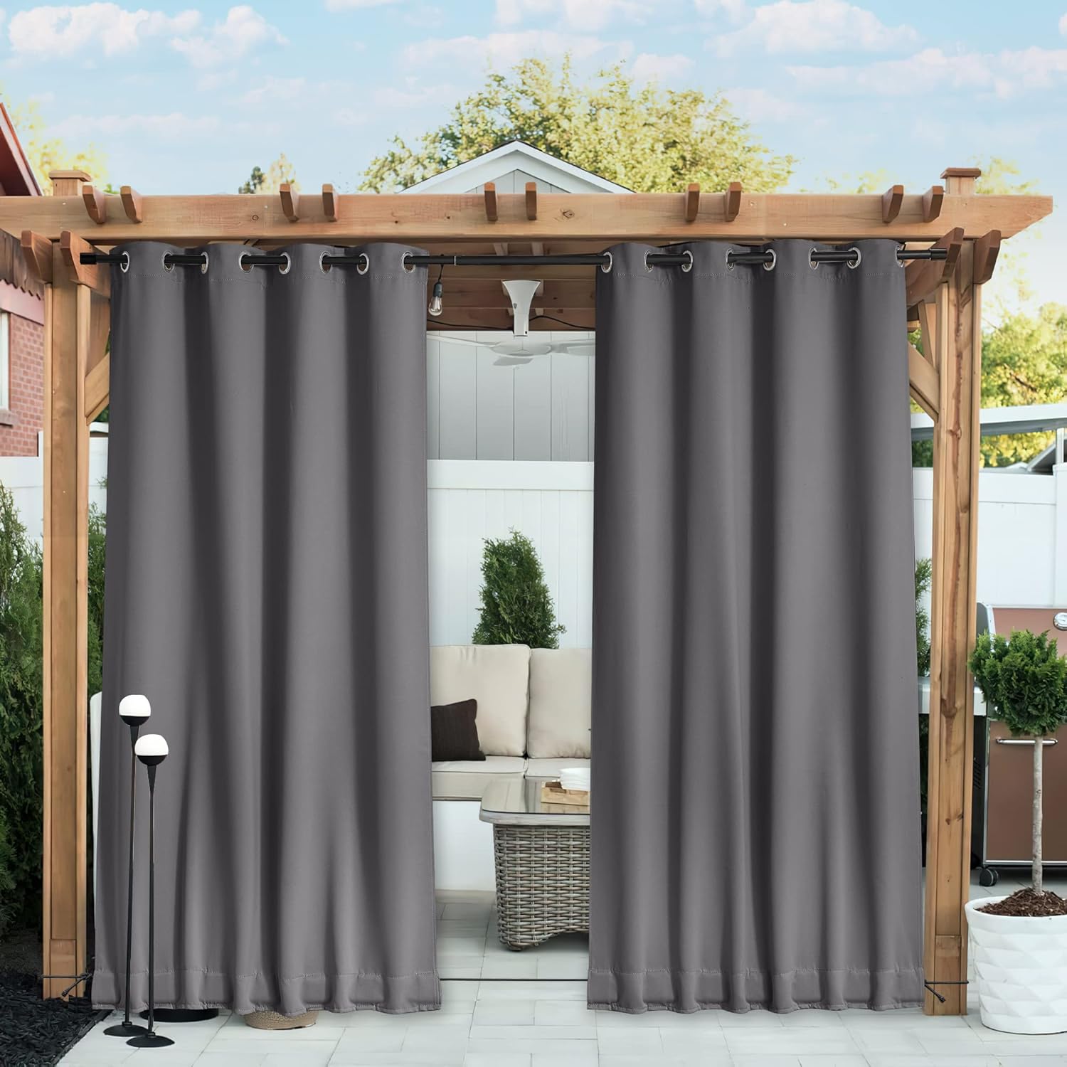 NICETOWN Outdoor Curtains for Patio Waterproof & Windproof